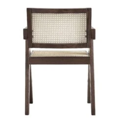 Jeanne Dark Walnut Cane Rattan Solid Beech Wood Dining Chair -FINZ Furniture Shop XN 1933C DARKWALNUT WB5