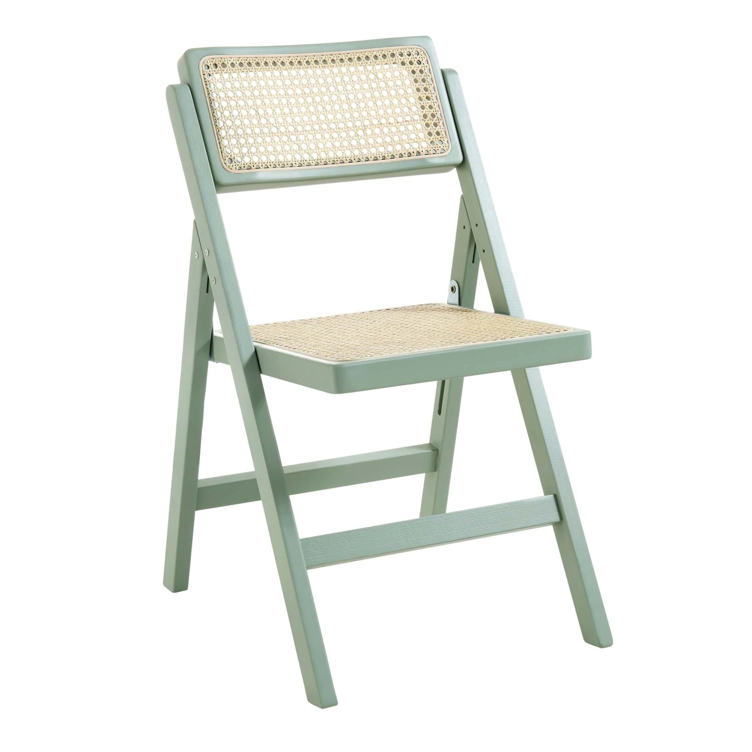 Frances Set Of 2 Folding Cane Rattan Chairs, Mint 9 Frances Set Of 2 Folding Cane Rattan Chairs, Mint - Image 7