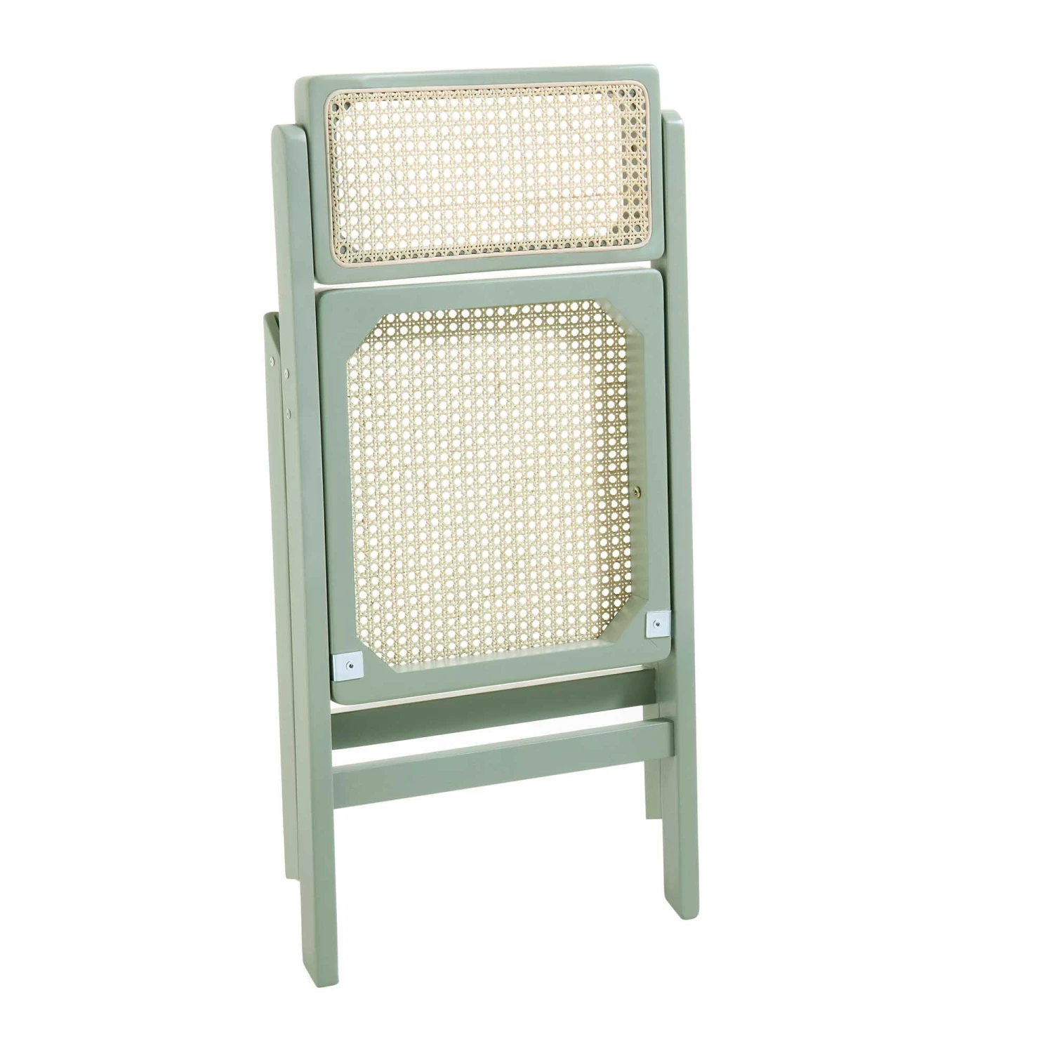 Frances Set Of 2 Folding Cane Rattan Chairs, Mint 11 Frances Set Of 2 Folding Cane Rattan Chairs, Mint - Image 9