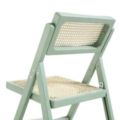 Frances Set Of 2 Folding Cane Rattan Chairs, Mint 29 Frances Set Of 2 Folding Cane Rattan Chairs, Mint -FINZ Furniture Shop XN 2054 SAGE 2P detail3