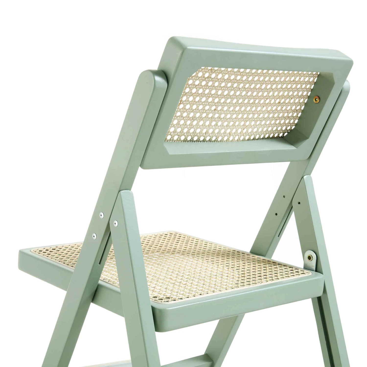 Frances Set Of 2 Folding Cane Rattan Chairs, Mint 16 Frances Set Of 2 Folding Cane Rattan Chairs, Mint - Image 14