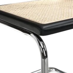 Rayna Pair Of 2 Solid Beech Dining Chairs With Armrests, Natural Cane & Chrome (Black) 22 Rayna Pair Of 2 Solid Beech Dining Chairs With Armrests, Natural Cane & Chrome (Black) -FINZ Furniture Shop XN 2056 BLACK 2P detail4