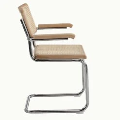 Rayna Pair Of 2 Solid Beech Dining Chairs With Armrests, Natural Cane & Chrome (Natural) 13 Rayna Pair Of 2 Solid Beech Dining Chairs With Armrests, Natural Cane & Chrome (Natural) -FINZ Furniture Shop XN 2056 NAT 2P 2