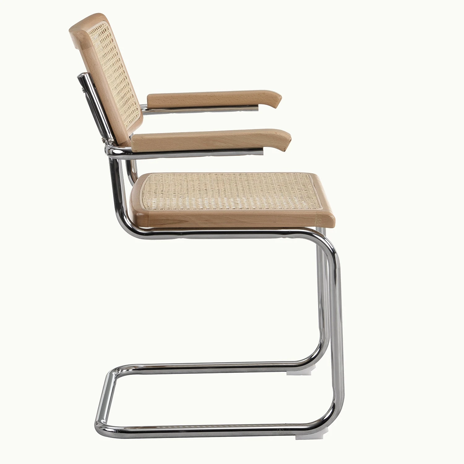 Rayna Pair Of 2 Solid Beech Dining Chairs With Armrests, Natural Cane & Chrome (Natural) 5 Rayna Pair Of 2 Solid Beech Dining Chairs With Armrests, Natural Cane & Chrome (Natural) - Image 3