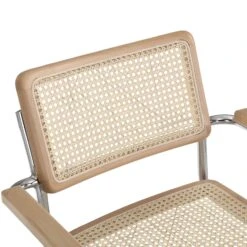 Rayna Pair Of 2 Solid Beech Dining Chairs With Armrests, Natural Cane & Chrome (Natural) 17 Rayna Pair Of 2 Solid Beech Dining Chairs With Armrests, Natural Cane & Chrome (Natural) -FINZ Furniture Shop XN 2056 NAT 2P detail1