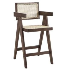 Jeanne Dark Walnut Cane Rattan Solid Beech Wood Counter Stool 15 Jeanne Dark Walnut Cane Rattan Solid Beech Wood Counter Stool -FINZ Furniture Shop XN 2211 DARKWALNUT WB1
