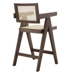 Jeanne Dark Walnut Cane Rattan Solid Beech Wood Counter Stool 19 Jeanne Dark Walnut Cane Rattan Solid Beech Wood Counter Stool -FINZ Furniture Shop XN 2211 DARKWALNUT WB4