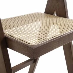 Jeanne Dark Walnut Cane Rattan Solid Beech Wood Counter Stool 22 Jeanne Dark Walnut Cane Rattan Solid Beech Wood Counter Stool -FINZ Furniture Shop XN 2211 DARKWALNUT detail2