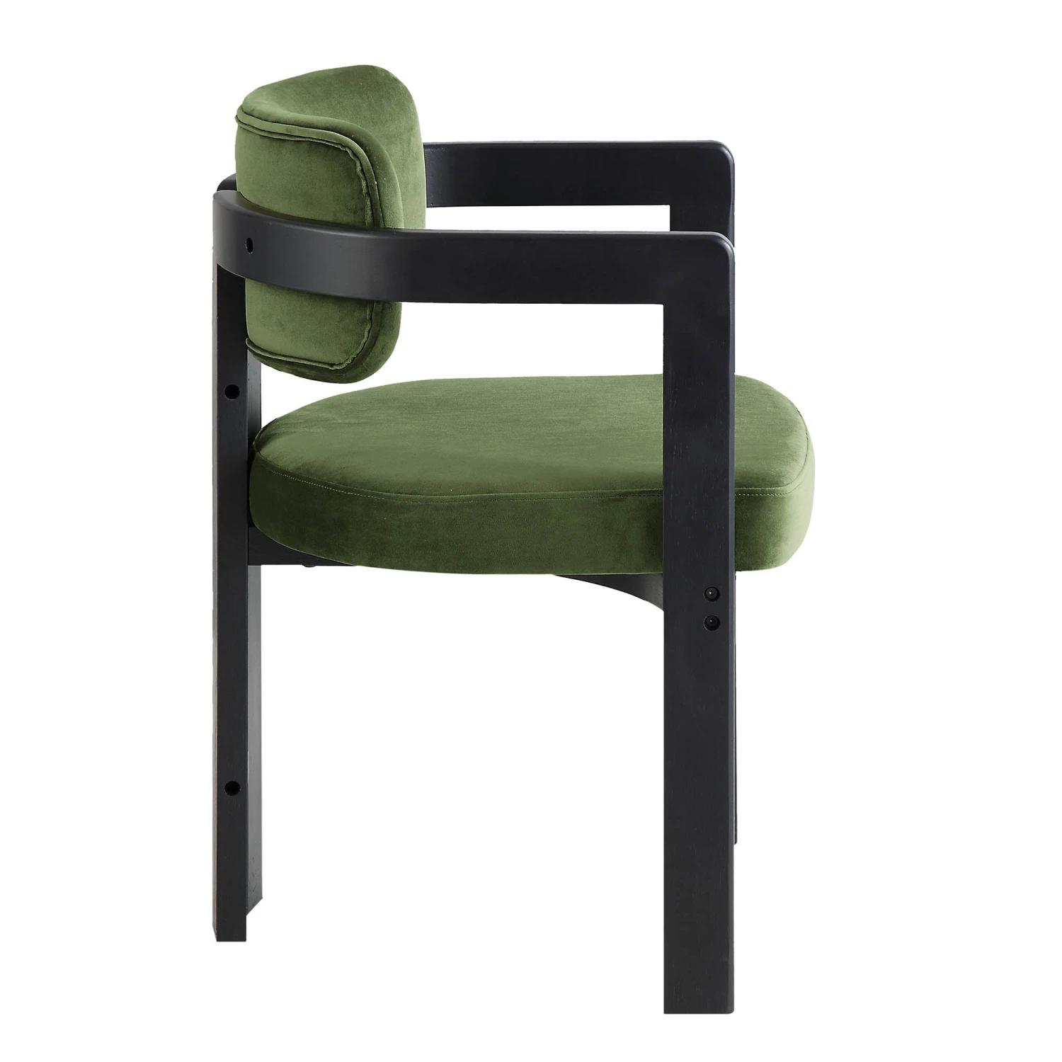 Stanford Curved Oak Frame Upholstered Chair, Moss Green Velvet Black Frame 12 Stanford Curved Oak Frame Upholstered Chair, Moss Green Velvet Black Frame - Image 10