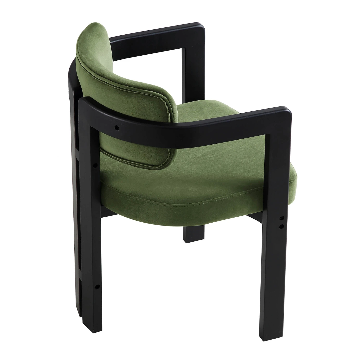 Stanford Curved Oak Frame Upholstered Chair, Moss Green Velvet Black Frame 15 Stanford Curved Oak Frame Upholstered Chair, Moss Green Velvet Black Frame - Image 13