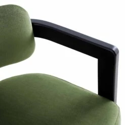 Stanford Curved Oak Frame Upholstered Chair, Moss Green Velvet Black Frame 35 Stanford Curved Oak Frame Upholstered Chair, Moss Green Velvet Black Frame -FINZ Furniture Shop XNDCH 727 GREEN VEL detail4