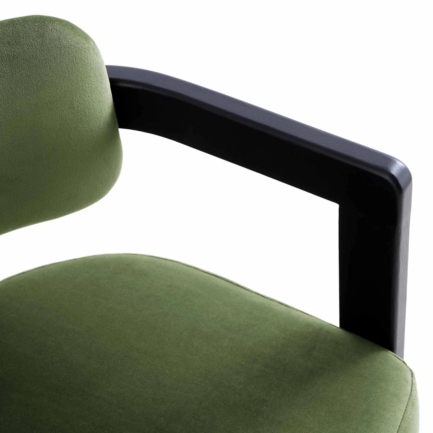 Stanford Curved Oak Frame Upholstered Chair, Moss Green Velvet Black Frame 19 Stanford Curved Oak Frame Upholstered Chair, Moss Green Velvet Black Frame - Image 17