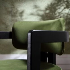 Stanford Curved Oak Frame Upholstered Chair, Moss Green Velvet Black Frame 23 Stanford Curved Oak Frame Upholstered Chair, Moss Green Velvet Black Frame -FINZ Furniture Shop XNDCH 727 GREEN VEL scene4