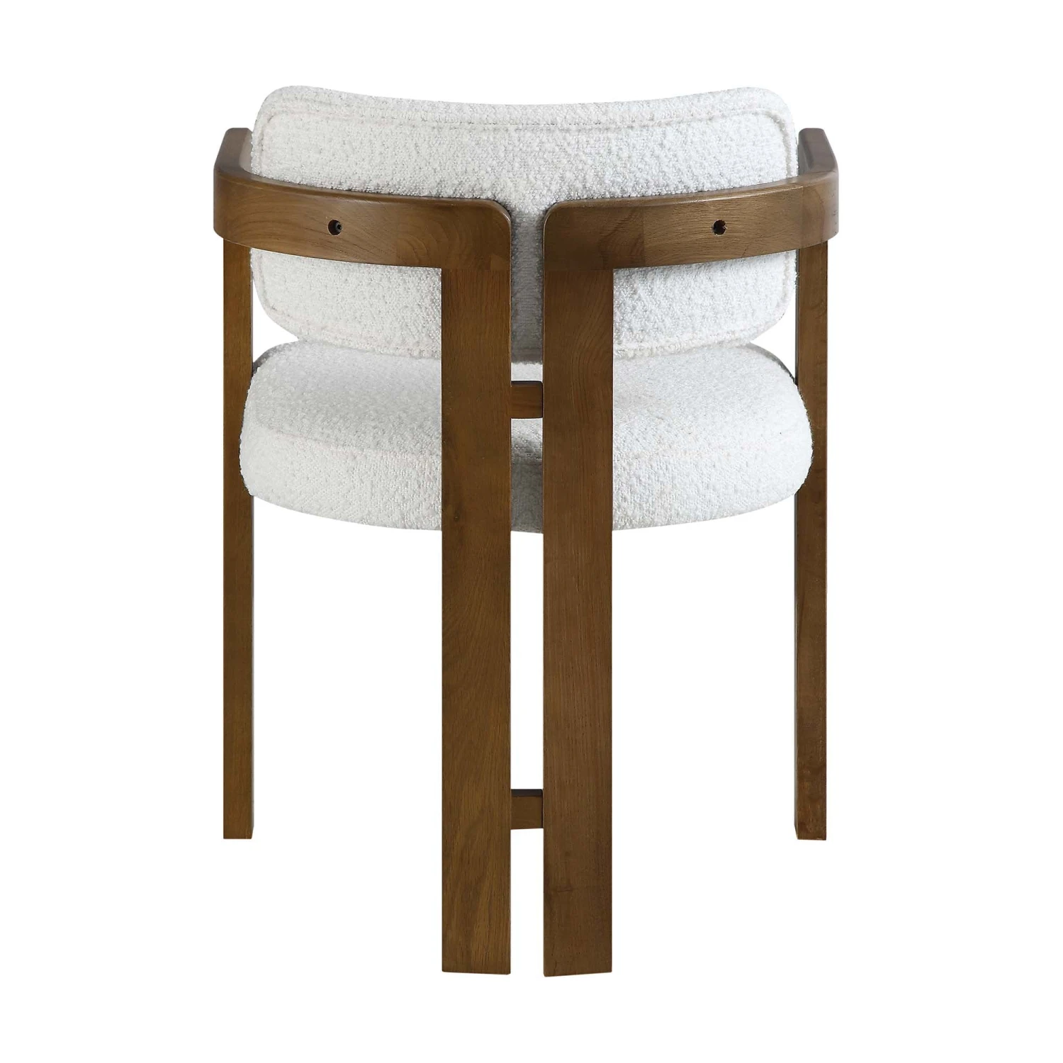 Stanford Curved Oak Frame Upholstered Chair, White Boucle Light Walnut Frame 13 Stanford Curved Oak Frame Upholstered Chair, White Boucle Light Walnut Frame - Image 11