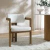 Stanford Curved Oak Frame Upholstered Chair, White Boucle Light Walnut Frame 1 Stanford Curved Oak Frame Upholstered Chair, White Boucle Light Walnut Frame -FINZ Furniture Shop XNDCH 727 WHITE BOUCLE main
