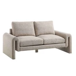 Hampstead Taupe Boucle Curved 2-Seater Sofa 17 Hampstead Taupe Boucle Curved 2-Seater Sofa -FINZ Furniture Shop XRSF 2161 TAUPE BOUCLE 2ST WB1