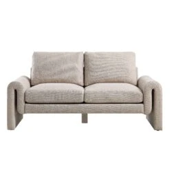 Hampstead Taupe Boucle Curved 2-Seater Sofa 15 Hampstead Taupe Boucle Curved 2-Seater Sofa -FINZ Furniture Shop XRSF 2161 TAUPE BOUCLE 2ST WB2