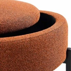 Amboise Round Storage Pouffe, Brick Boucle -FINZ Furniture Shop XRSF 2183 BRICK BOU STOOL detail2