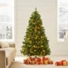Pre-lit Artificial Green Spruce Christmas Tree With Warm White LED Lights (5ft To 8ft) 1 Pre-lit Artificial Green Spruce Christmas Tree With Warm White LED Lights (5ft To 8ft) -FINZ Furniture Shop XSMR 03 GRNWLED main