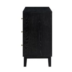 Bianca Chip Carved 3 Drawer Chest, Antique Bronze & Black -FINZ Furniture Shop XXCOD 008 GOLD BLACK WB5