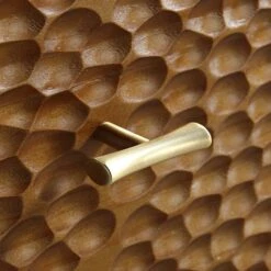 Bianca Chip Carved 3 Drawer Chest, Antique Bronze & Black -FINZ Furniture Shop XXCOD 008 GOLD BLACK detail3