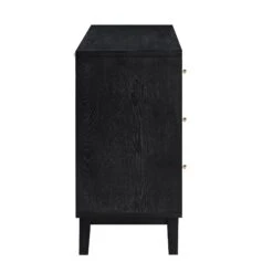 Bianca Chip Carved 6 Drawer Chest, Antique Bronze & Black -FINZ Furniture Shop XXCOD 010 GOLD BLACK WB5
