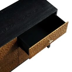 Bianca Chip Carved 6 Drawer Chest, Antique Bronze & Black -FINZ Furniture Shop XXCOD 010 GOLD BLACK detail2