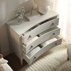 Thalia Concave Chest Of Drawers, Washed White 21 Thalia Concave Chest Of Drawers, Washed White -FINZ Furniture Shop XXCOD 023 WHITEWASH scene2