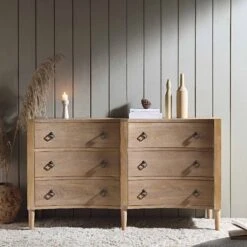 Thalia Concave Double Chest Of Drawers, Natural