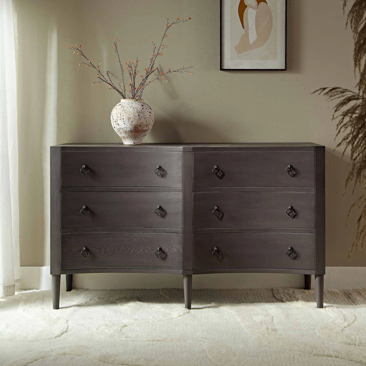 Thalia Concave Double Chest Of Drawers, Silver Oak 4 Thalia Concave Double Chest Of Drawers, Silver Oak - Image 2