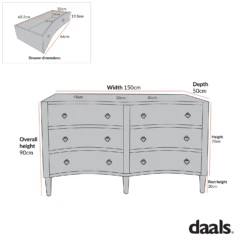 Thalia Concave Double Chest Of Drawers, Silver Oak 20 Thalia Concave Double Chest Of Drawers, Silver Oak -FINZ Furniture Shop XXCOD 024 WHITEWASH