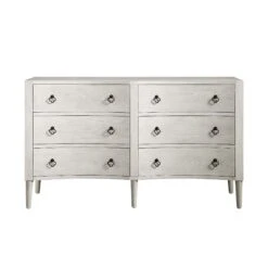 Thalia Concave Double Chest Of Drawers, Washed White -FINZ Furniture Shop XXCOD 024 WHITEWASH WB1