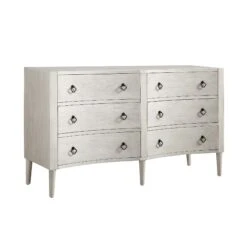 Thalia Concave Double Chest Of Drawers, Washed White -FINZ Furniture Shop XXCOD 024 WHITEWASH WB2