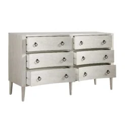 Thalia Concave Double Chest Of Drawers, Washed White -FINZ Furniture Shop XXCOD 024 WHITEWASH WB3
