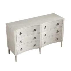 Thalia Concave Double Chest Of Drawers, Washed White -FINZ Furniture Shop XXCOD 024 WHITEWASH WB4