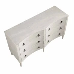 Thalia Concave Double Chest Of Drawers, Washed White -FINZ Furniture Shop XXCOD 024 WHITEWASH WB5