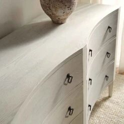Thalia Concave Double Chest Of Drawers, Washed White -FINZ Furniture Shop XXCOD 024 WHITEWASH scene3