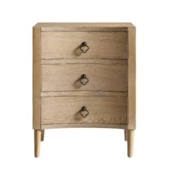 Thalia Concave 3 Drawer Bedside Table, Natural -FINZ Furniture Shop XXNS 021 NAT WB1