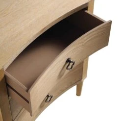 Thalia Concave 3 Drawer Bedside Table, Natural -FINZ Furniture Shop XXNS 021 NAT detail1