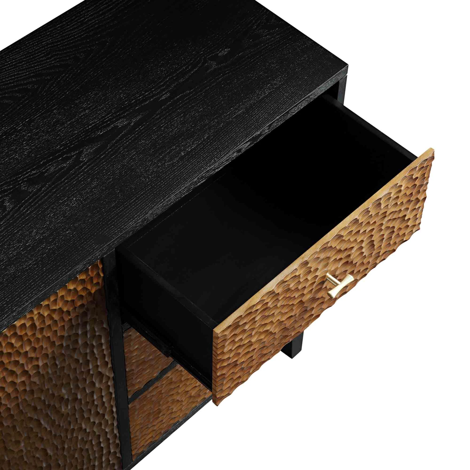 Bianca Chip Carved 2-Door 3-Drawer Sideboard, Antique Bronze & Black 14 Bianca Chip Carved 2-Door 3-Drawer Sideboard, Antique Bronze & Black - Image 12