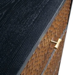 Bianca Chip Carved 2-Door 3-Drawer Sideboard, Antique Bronze & Black 29 Bianca Chip Carved 2-Door 3-Drawer Sideboard, Antique Bronze & Black -FINZ Furniture Shop XXSB 006 GOLD BLACK detail4