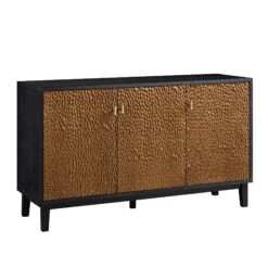 Bianca Chip Carved 3 Door Sideboard, Antique Bronze & Black 18 Bianca Chip Carved 3 Door Sideboard, Antique Bronze & Black -FINZ Furniture Shop XXSB 009 GOLD BLACK WB2