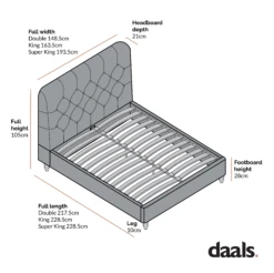 Leamington Deep-Buttoned Upholstered Bed, Meadow Green Velvet -FINZ Furniture Shop ZX 1063