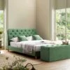 Leamington Deep-Buttoned Upholstered Bed, Meadow Green Velvet 1 Leamington Deep-Buttoned Upholstered Bed, Meadow Green Velvet -FINZ Furniture Shop ZX 1063 CUCU VEL main