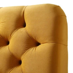 Leamington Deep-Buttoned Upholstered Bed, Turmeric Yellow Velvet -FINZ Furniture Shop ZX 1063 MUST VEL detail2