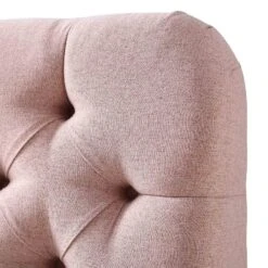 Leamington Deep-Buttoned Upholstered Bed, Rosewater Pink Fabric -FINZ Furniture Shop ZX 1063 PALEPINK FAB detail2