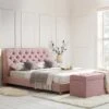 Leamington Deep-Buttoned Upholstered Bed, Rosewater Pink Fabric 1 Leamington Deep-Buttoned Upholstered Bed, Rosewater Pink Fabric -FINZ Furniture Shop ZX 1063 PALEPINK FAB main
