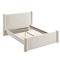 Galerie Beige Boucle Pillar Upholstered Bed 21 Galerie Beige Boucle Pillar Upholstered Bed -FINZ Furniture Shop ZX 2180 BEIGE BOUCLE D WB1