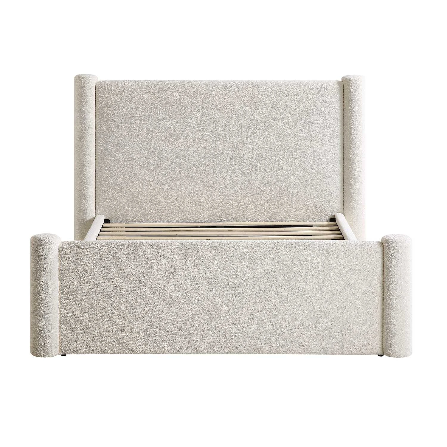 Galerie Beige Boucle Pillar Upholstered Bed 6 Galerie Beige Boucle Pillar Upholstered Bed - Image 4