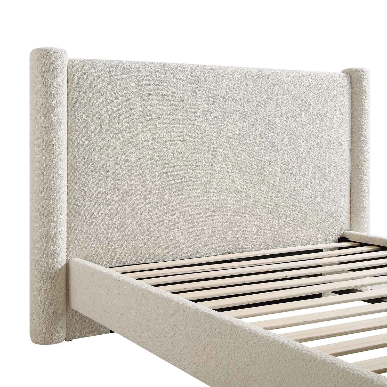 Galerie Beige Boucle Pillar Upholstered Bed 12 Galerie Beige Boucle Pillar Upholstered Bed - Image 10